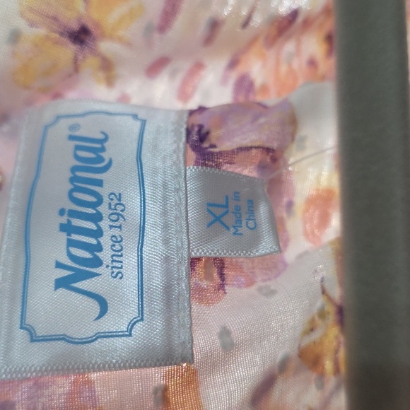 VTG NWT National Womens Robe Housecoat Butterflies Floral Front Zip Pockets 3X - Picture 2 of 14